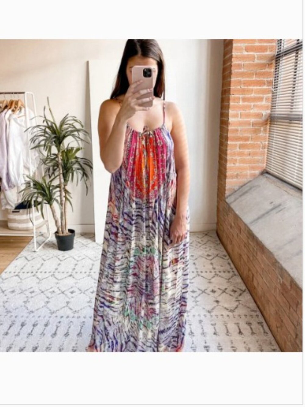 Camilla Loves Intermix Silk Waterfall Maxi Dress Sz L
